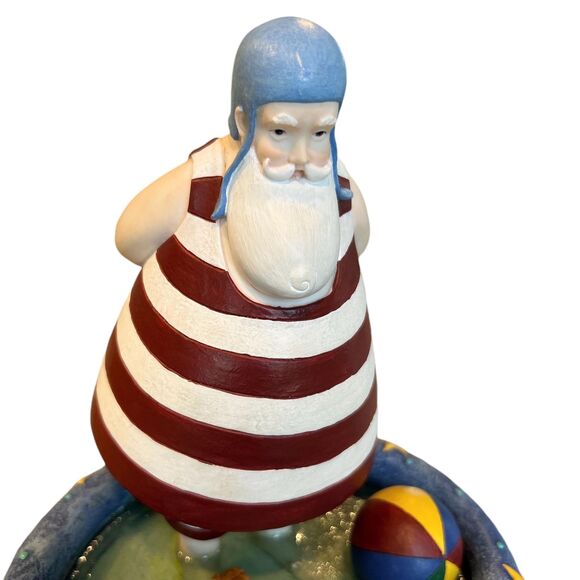 DEMDACO Bennington Christmas Summer Santa Figurine Wading In Pool - Picture 3 of 7
